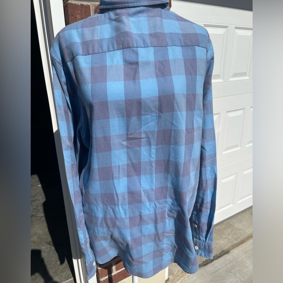 American Eagle Blue Plaid Button Down Long Sleeve Casual Cotton Soft Shirt XL T - Picture 2 of 3